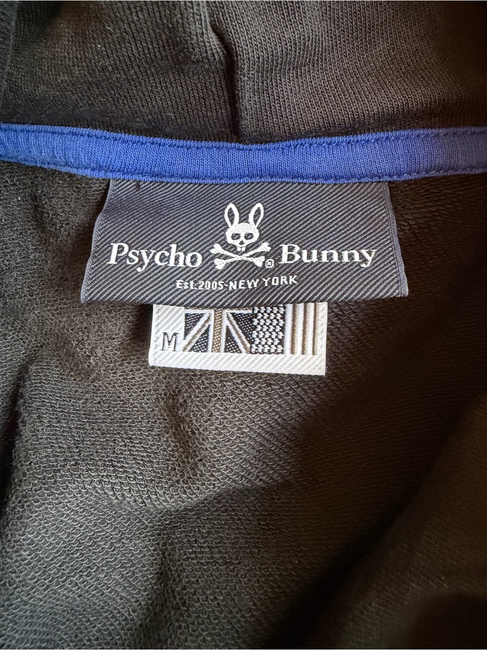Psycho Bunny Black Orange Blue Embroidered Logo Hoodie M - Picture 6 of 7